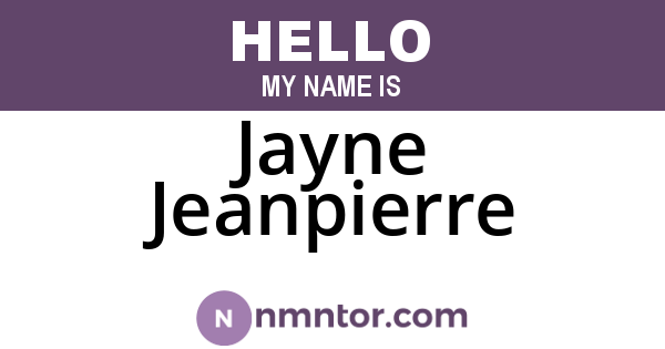 Jayne Jeanpierre