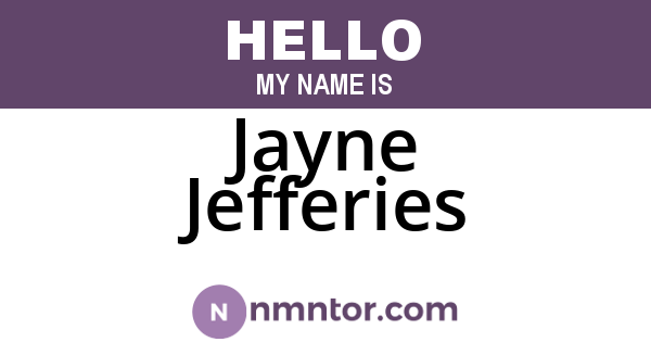 Jayne Jefferies