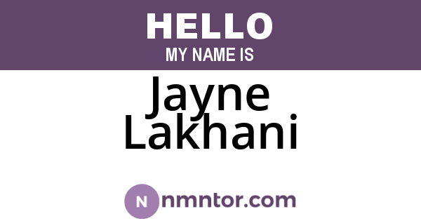 Jayne Lakhani