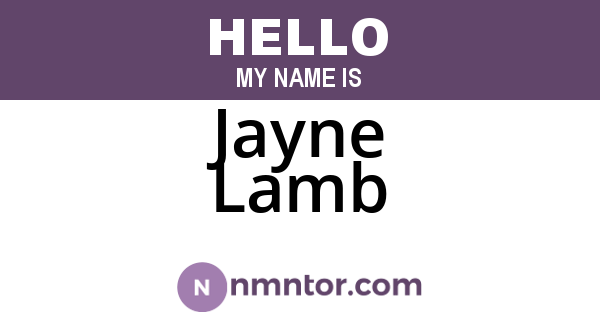 Jayne Lamb