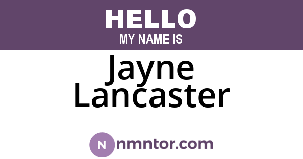 Jayne Lancaster