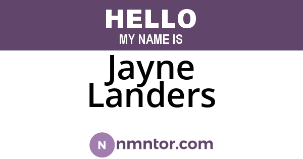Jayne Landers