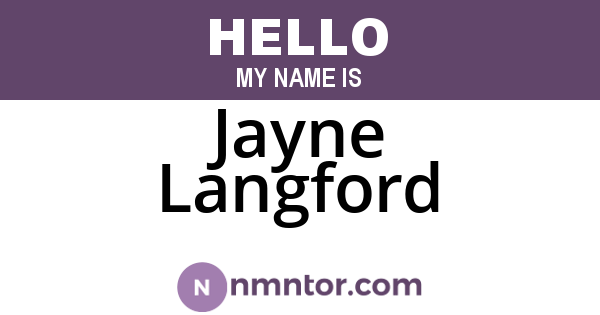 Jayne Langford