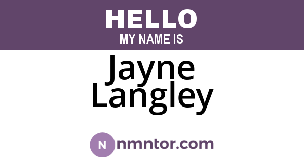 Jayne Langley