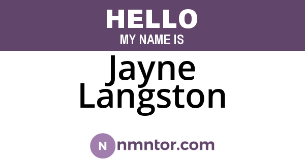 Jayne Langston