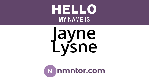 Jayne Lysne