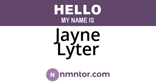 Jayne Lyter
