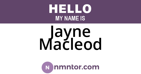 Jayne Macleod
