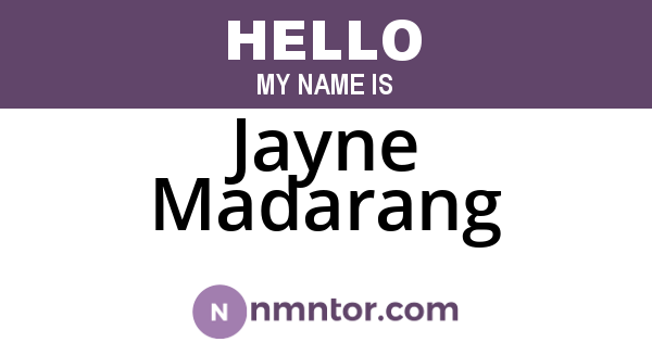 Jayne Madarang