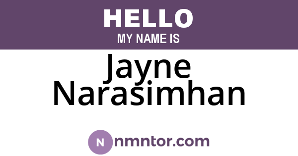 Jayne Narasimhan
