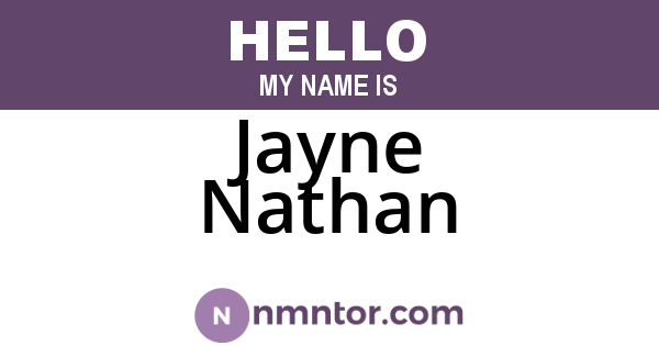 Jayne Nathan