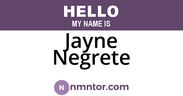 Jayne Negrete