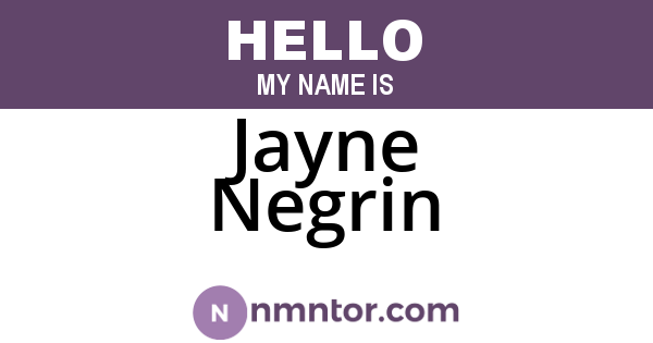 Jayne Negrin
