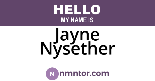 Jayne Nysether