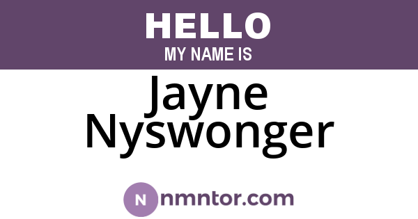 Jayne Nyswonger