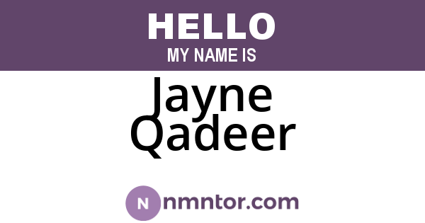 Jayne Qadeer