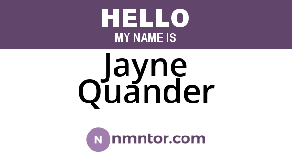 Jayne Quander