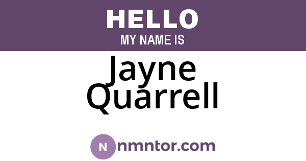 Jayne Quarrell