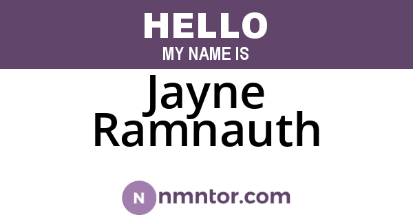 Jayne Ramnauth