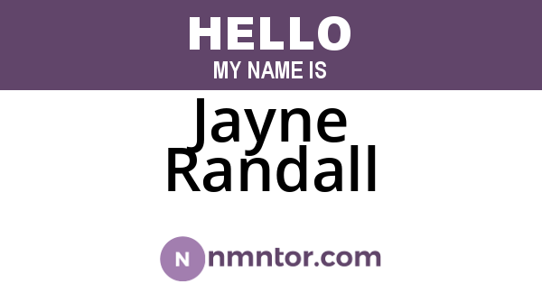 Jayne Randall