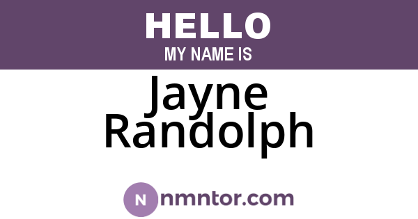Jayne Randolph