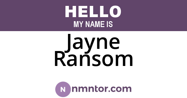Jayne Ransom