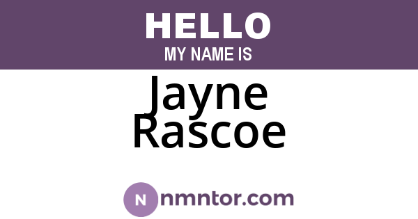 Jayne Rascoe