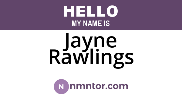 Jayne Rawlings