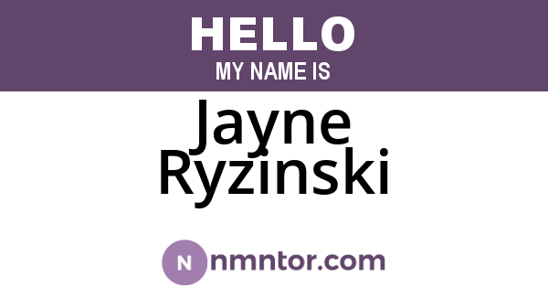 Jayne Ryzinski