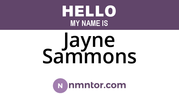 Jayne Sammons