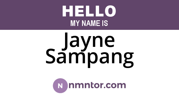 Jayne Sampang