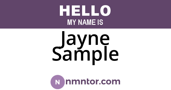 Jayne Sample