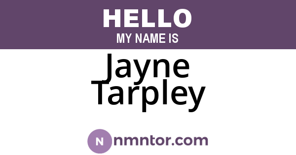 Jayne Tarpley