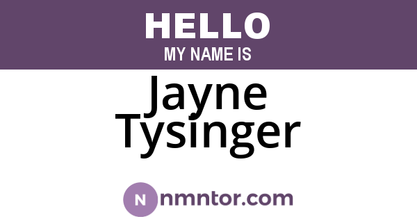 Jayne Tysinger