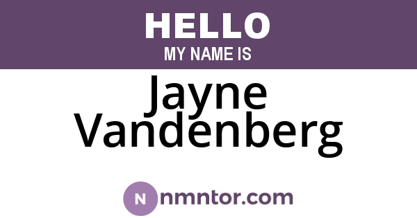 Jayne Vandenberg