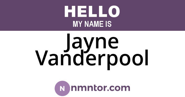 Jayne Vanderpool