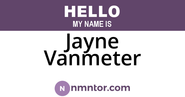 Jayne Vanmeter