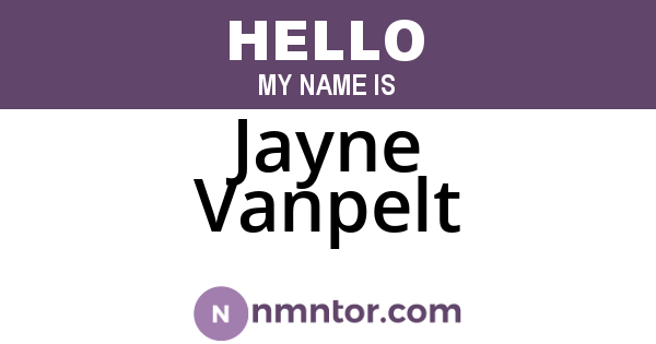 Jayne Vanpelt