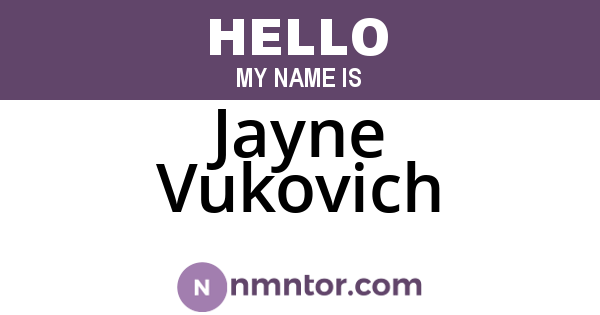 Jayne Vukovich