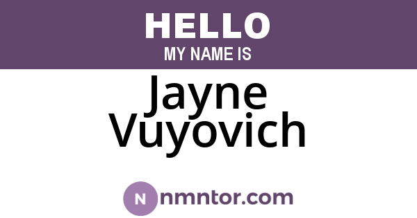 Jayne Vuyovich