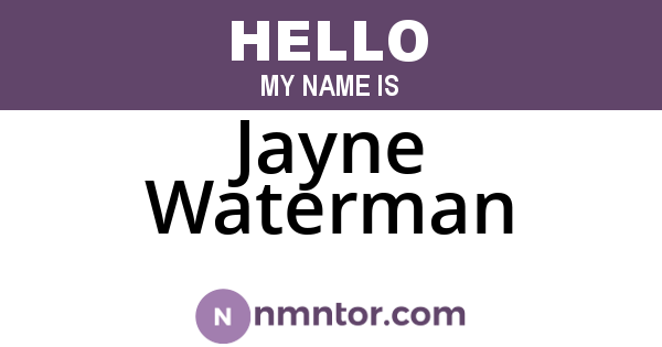 Jayne Waterman