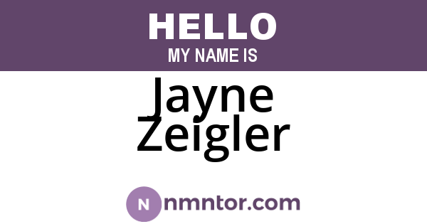 Jayne Zeigler