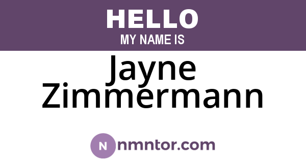 Jayne Zimmermann