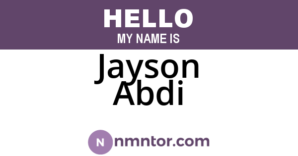 Jayson Abdi