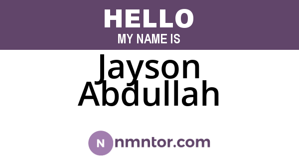 Jayson Abdullah