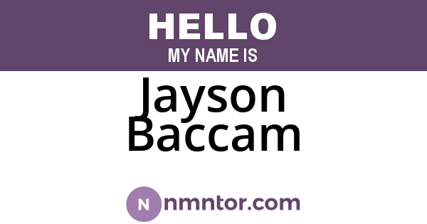 Jayson Baccam