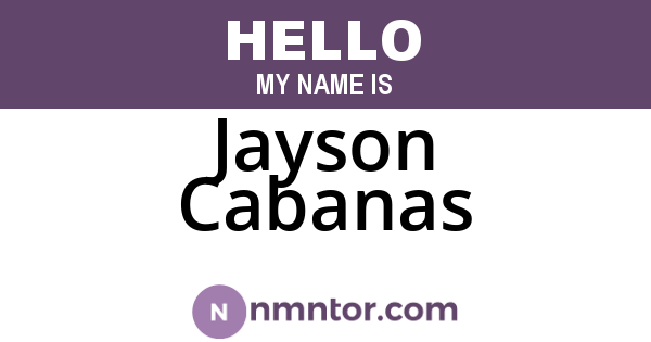 Jayson Cabanas