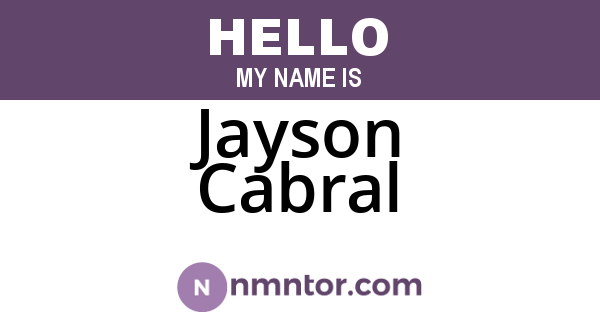 Jayson Cabral
