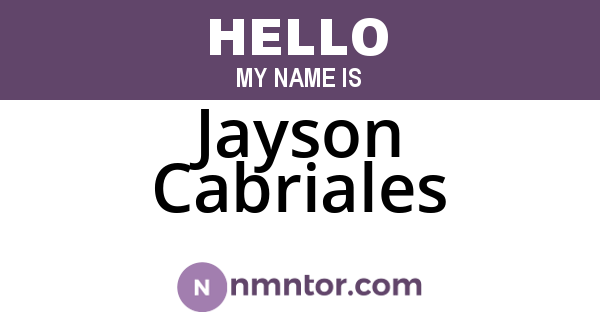 Jayson Cabriales