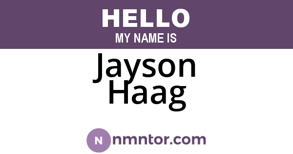 Jayson Haag